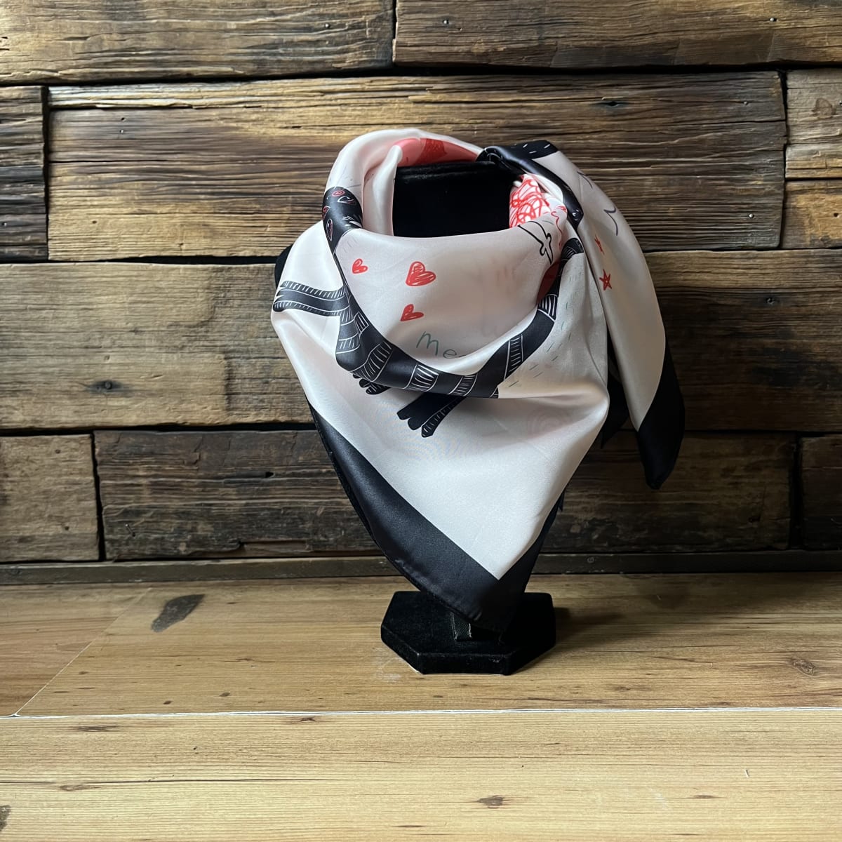 Pañuelo seda 70*70 cms gatitos love miau3