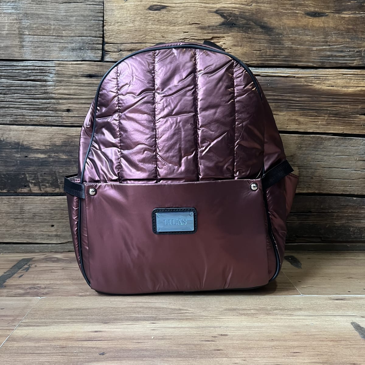 Mochila Lilás rojo metalizado tela1