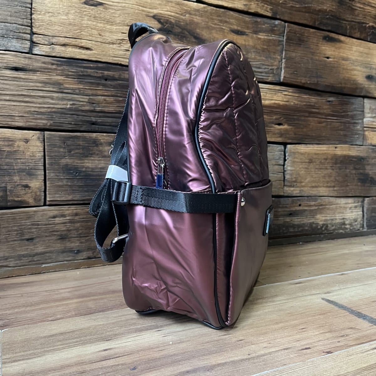 Mochila Lilás rojo metalizado tela2