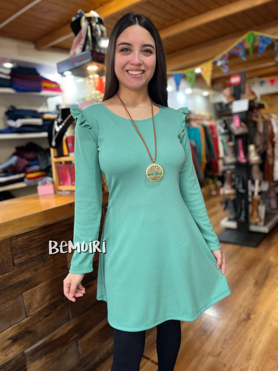 Vestido rib canuton verde menta2