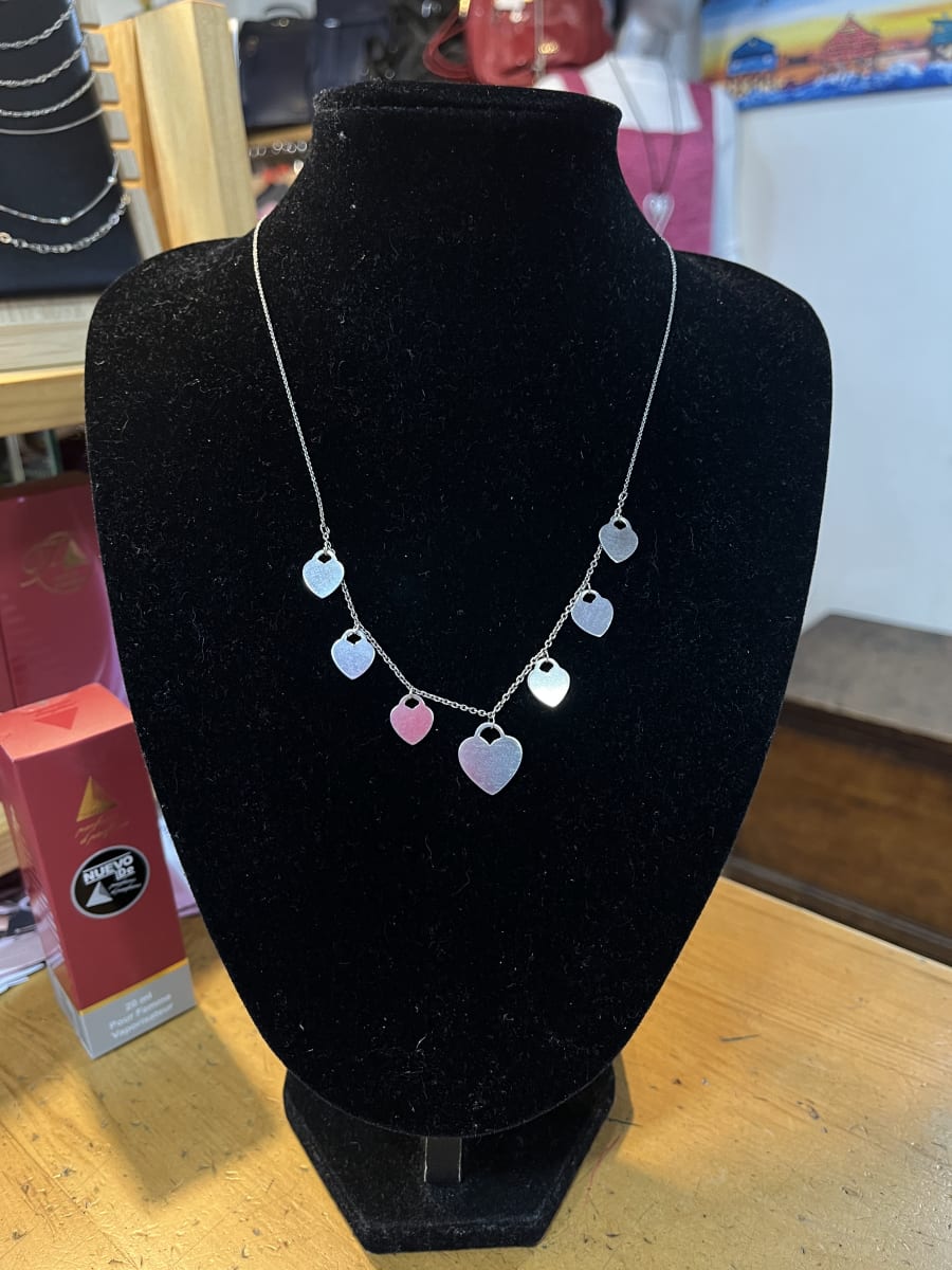 Collar plata 925 con 7 corazones2