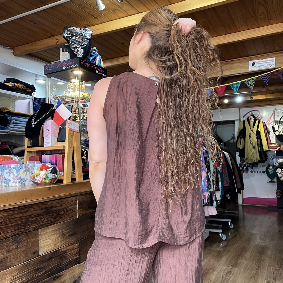 Conjunto pantalon + blusa chocolate4