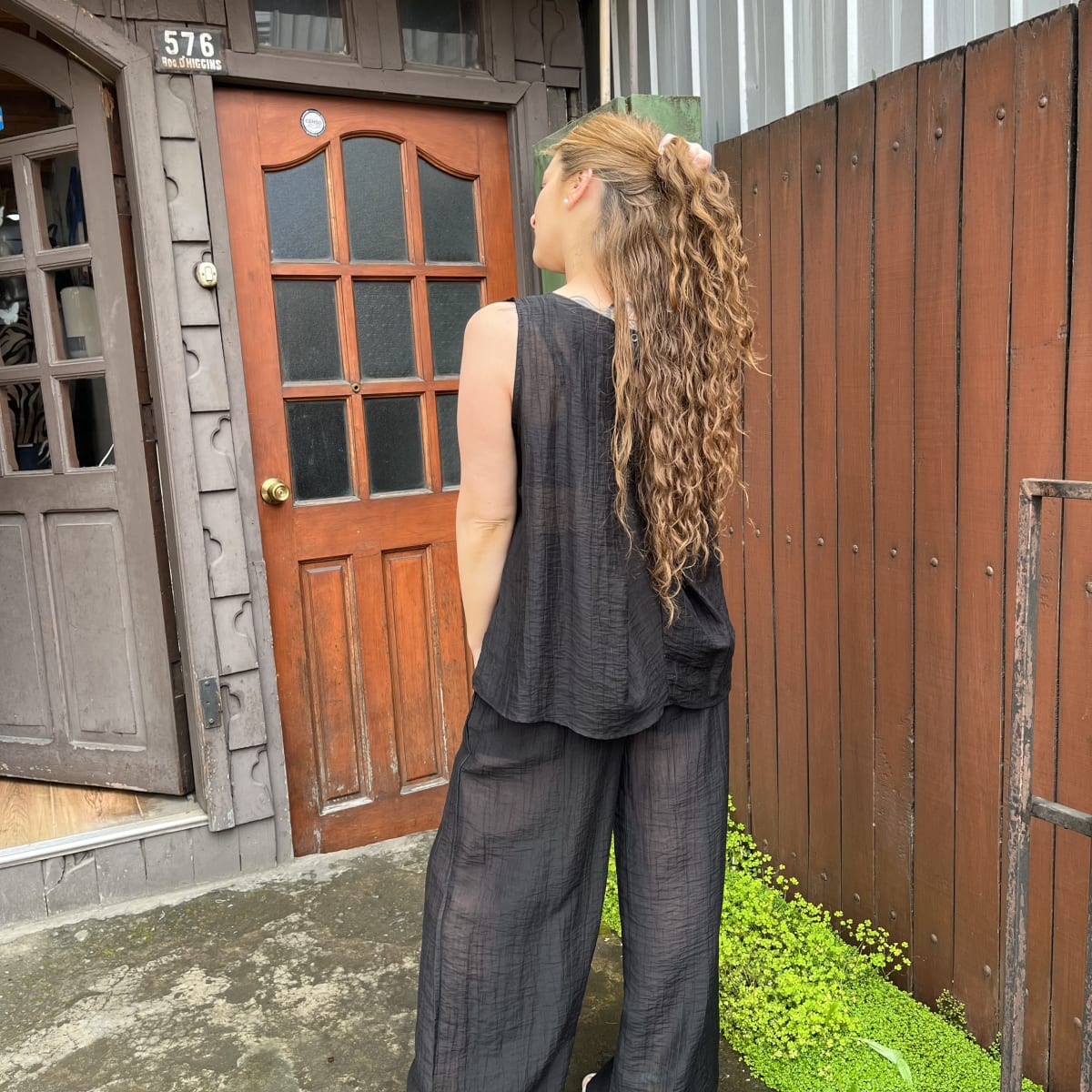 Conjunto pantalon + blusa negro4