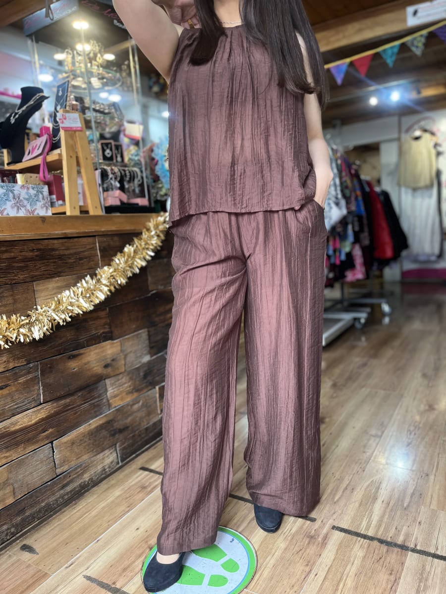 Conjunto pantalon + blusa chocolate4