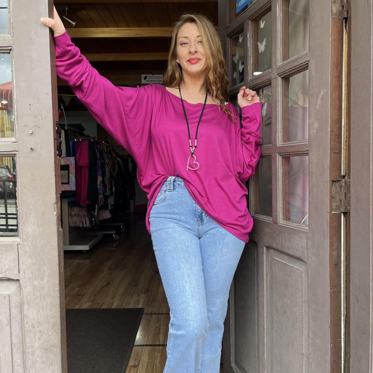 Polera Elisabeth magenta modal algodon1