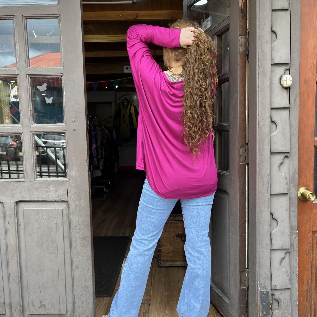 Polera Elisabeth magenta modal algodon4