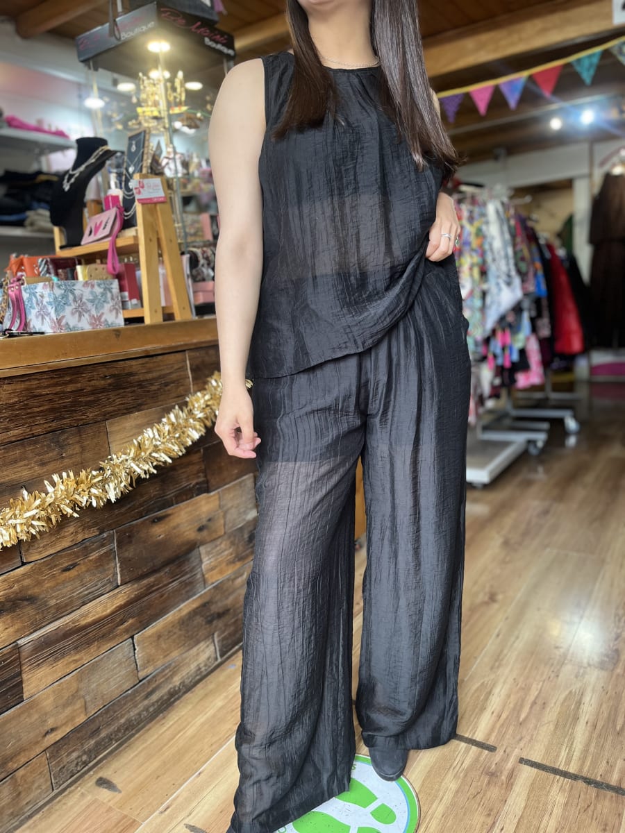 Conjunto pantalon + blusa negro2