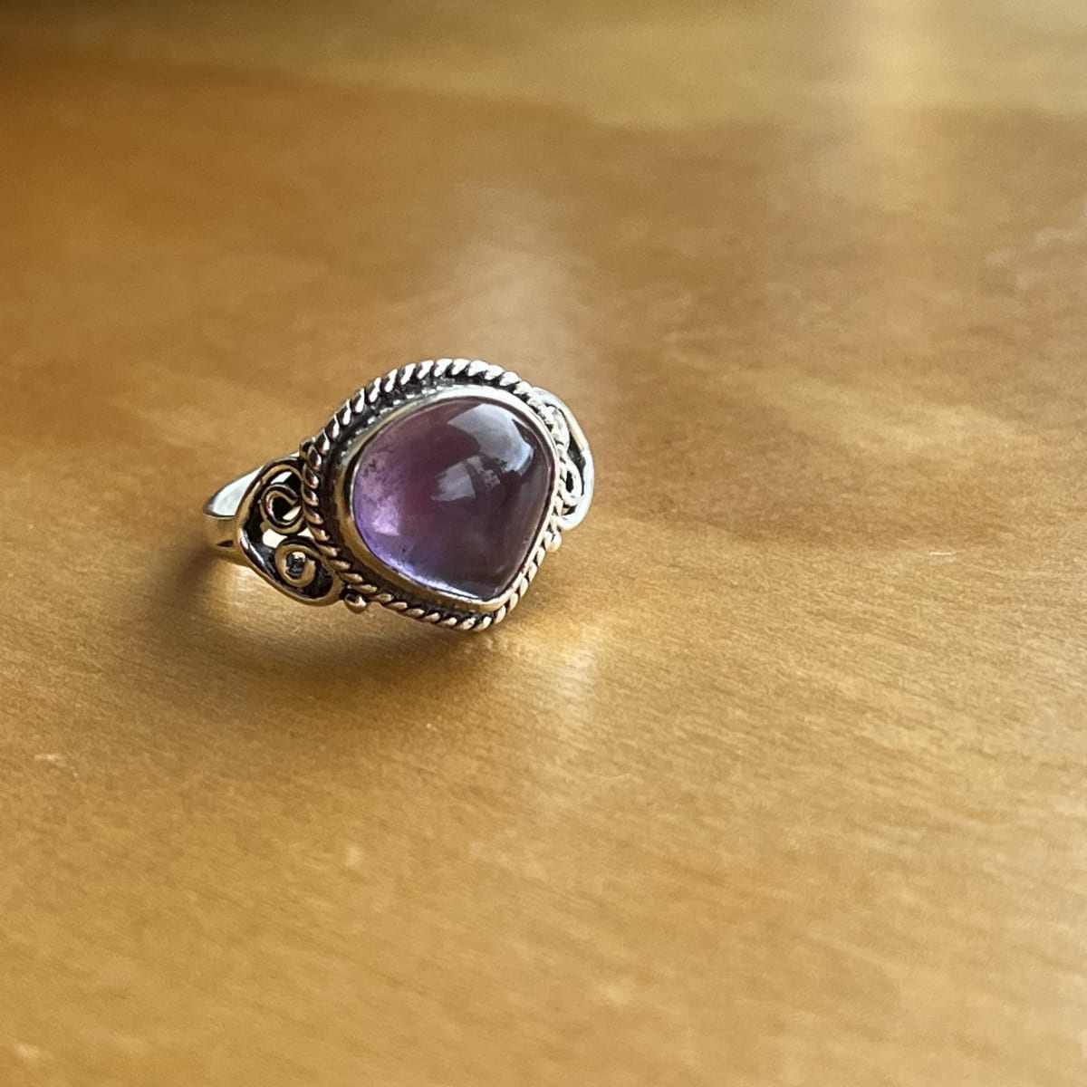 Anillo plata 924 amatista gota #121