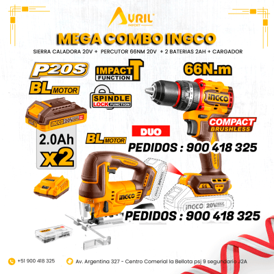 COMBO 2 EN 1 INGCO PERCUTOR 66+ CALADORA 20V  - AICOS000231