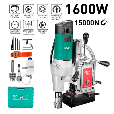 TALADRO MAGNETICO 1600W 23/50MM 15000N MT3 TRIPLE FUNCIÓN DCA1