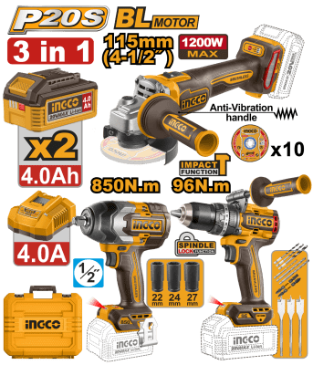 JUEGO COMBO BATERIAS 3/1 2×4.0Ah COSLI2512921