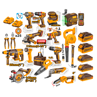 SUPER KIT DE 18 EN 1 20V INGCO INDUSTRIAL1