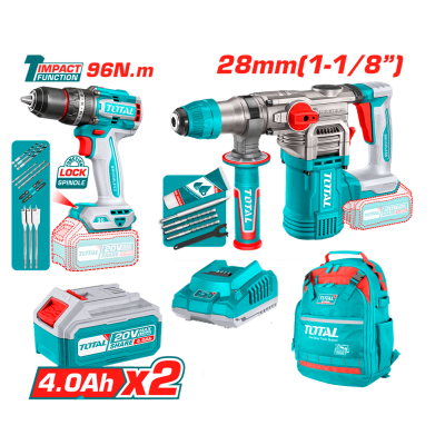 TALADRO PERCUTOR 96NM + ROTOMARTILLO 4.5J 20V 4AH1