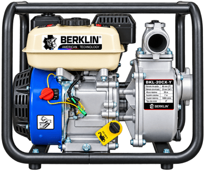 MOTOBOMBA CON MOTOR GASOLINERO 6.5HP DE 2X2