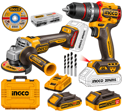 KIT COMBINADO PERCUTOR 66NM + ESMERIL 20V - INGCO1