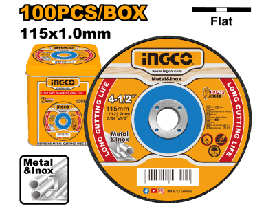 Disco de Corte metal 4 1/2 100 uniades ingco1