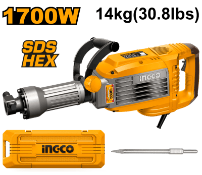 MARTILLO DEMOLEDOR 1700W 50J 14KGS (SDS HEX) PDB1700681