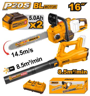 COMBO MOTOSIERRA A BATERIA 20V 16