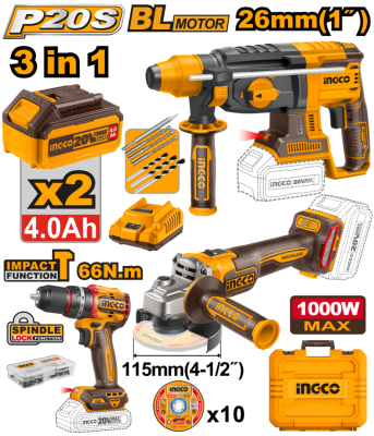 ROTOMARTILLO 20V + ESMERIL 20V + PERCUTOR 66NM - COSLI2411981