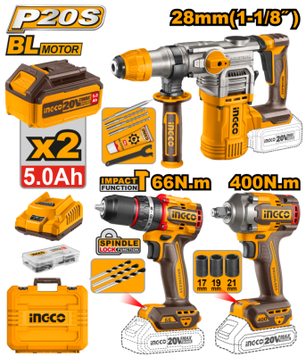 ROTOMARTILLO + LLAVE DE IMPACTO + TALADRO ATORNILLADOR C/PERCUTOR1