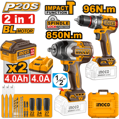 PERCUTOR 96NM + LLAVE DE IMPACTO 850NM - INGCO1