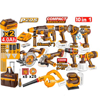 COMBO 10 EN 1 INGCO 20V 4AH1