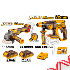 COMBO INGCO 2 EN 1 ROTOMARILLO + ESMERIL 20V AICOS00094