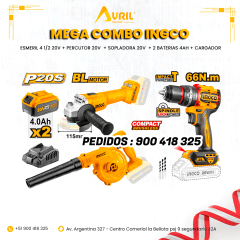 3 EN 1 INGCO ESMERIL 20V  + PERCUTOR 66 20V + SOPLADORA 20V - AICOS00011