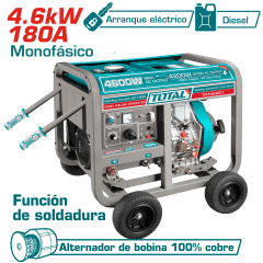 MOTOSOLDADORA GENERADOR 4.6KW + SOLDADOR 180A PETROLERO TOTAL