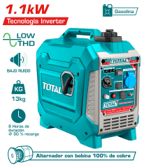 GENERADOR INVERTER 1.1KW GASOLINERO TOTAL