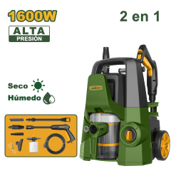 HIDROLVADORA Y ASPIRADORA  2 EN 1 1600W 1885PSI 5.2L/MIN
