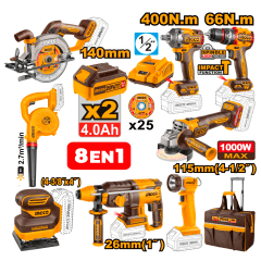 KIT COMBINADO 8PCS BRUSHLESS INGCO