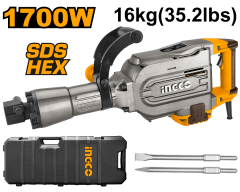 MARTILLO DEMOLEDOR 1700W 45J 16KGS (HEX) PDB17008