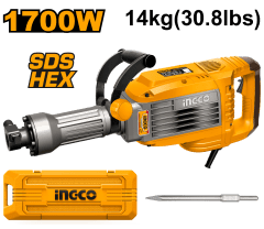 MARTILLO DEMOLEDOR 1700W 50J 14KGS (SDS HEX) PDB170068