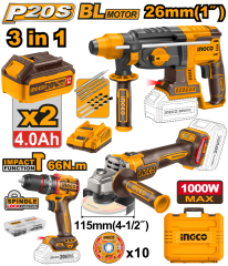 ROTOMARTILLO 20V + ESMERIL 20V + PERCUTOR 66NM - COSLI241198
