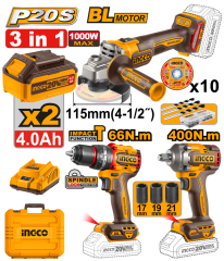 ESMERIL 20V + PISTOLA DE IMPACTO 20V + PERCUTOR 66NM 20V