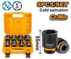 Juego de dados 8 pz de 3/4 impacto