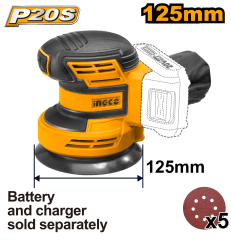 LIJADORA ROTO ORBITAL DE PALMA A BATERIA LITIO 20 VOLT