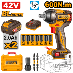 LLAVE DE IMPACTO A BATERIA 42V BRUSHLESS 600NM 1/2