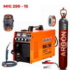 KIT SOLDADORA INVERTER MIG 250AH REDBO