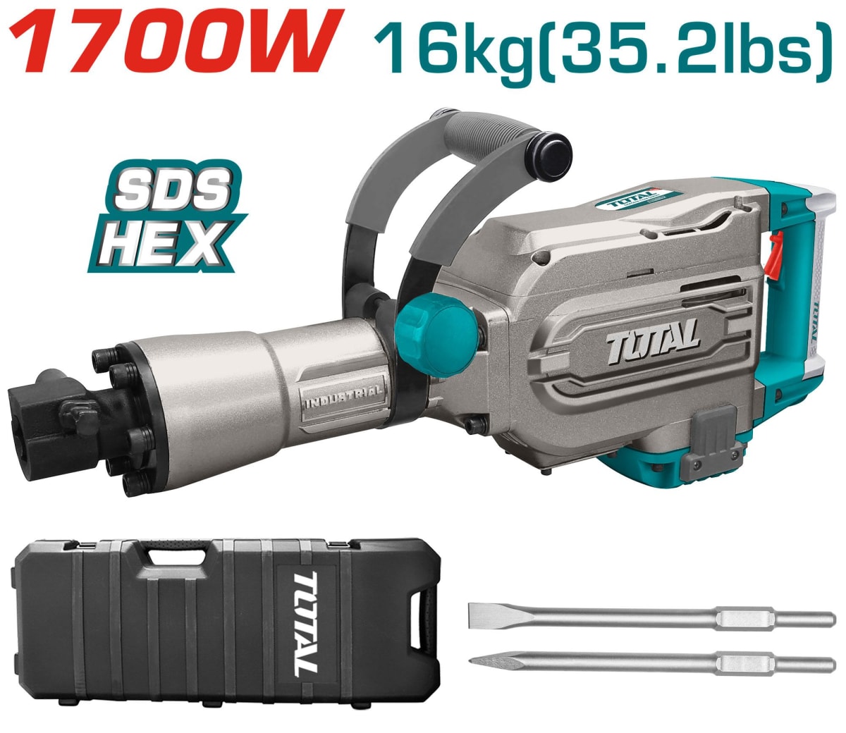 DEMOLEDOR 1700w TOTAL 45J 16KG 0