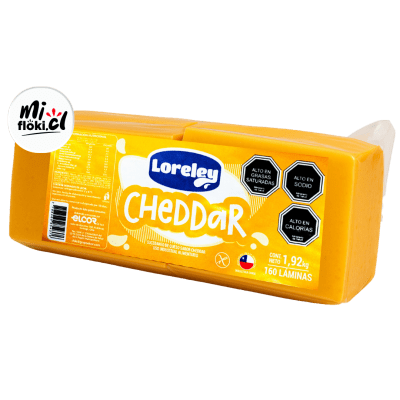 QUESO CHEDDAER LAMINADO 1,92 KG LORELEY [2X1,92KG]1