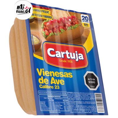 Salchicha Cartuja Pollo 20 Unid 1kg1