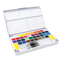 Giorgione, Estuche Acuarela Solida 24 colores + 2 Pinceles de Agua