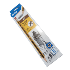 Deli, Caja 12 lapices grafito 2B  2,4 mm