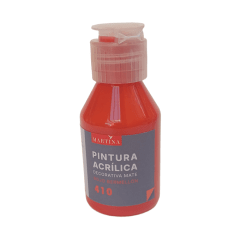 Pintura Acrílica Decorativa Mate 100 ml Rojo Bermellón