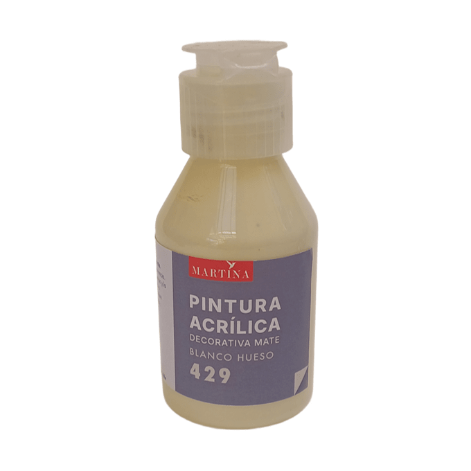 Pintura Acrílica Decorativa Mate 100 ml Blanco Hueso1