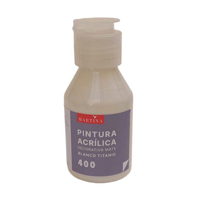Pintura Acrílica Decorativa Mate 100 ml Blanco Titaneo1