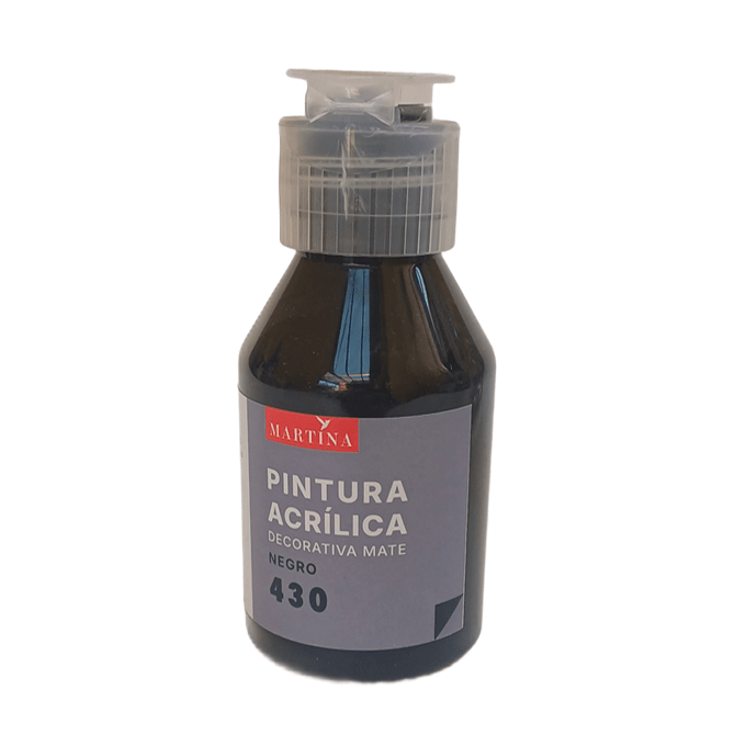 Pintura Acrílica Decorativa Mate 100 ml Negro1