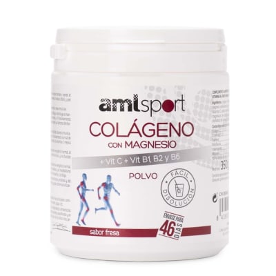 COLÁGENO CON MAGNESIO + VITAMINAS C + VIT B1, B2 Y B6 (Sabor fresa – 350 g)2